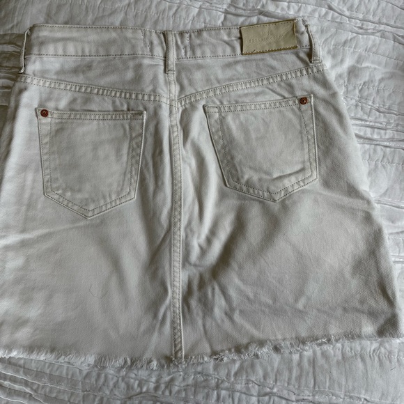 MANGO ORGANIC COTTON DENIM SKIRT IN CREAM - Picture 1 of 4